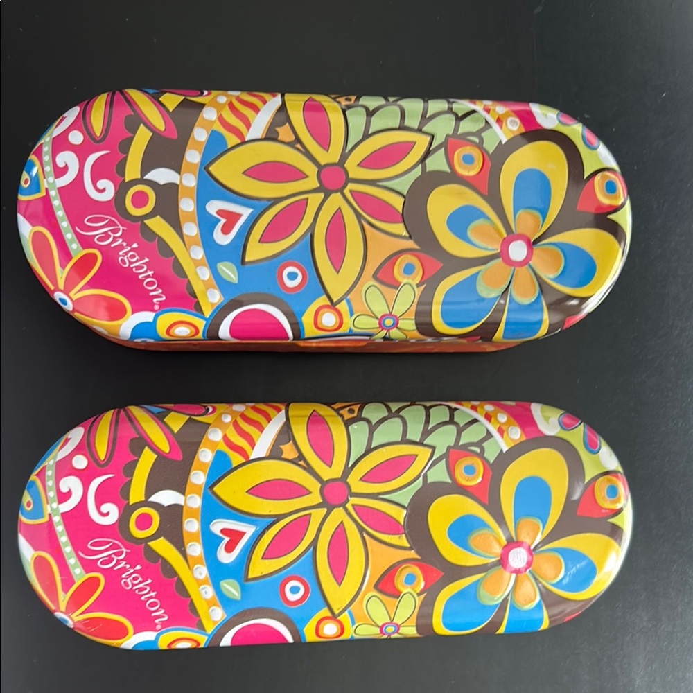 Brighton Pink and Yellow Floral Glasses Case Artistic Design